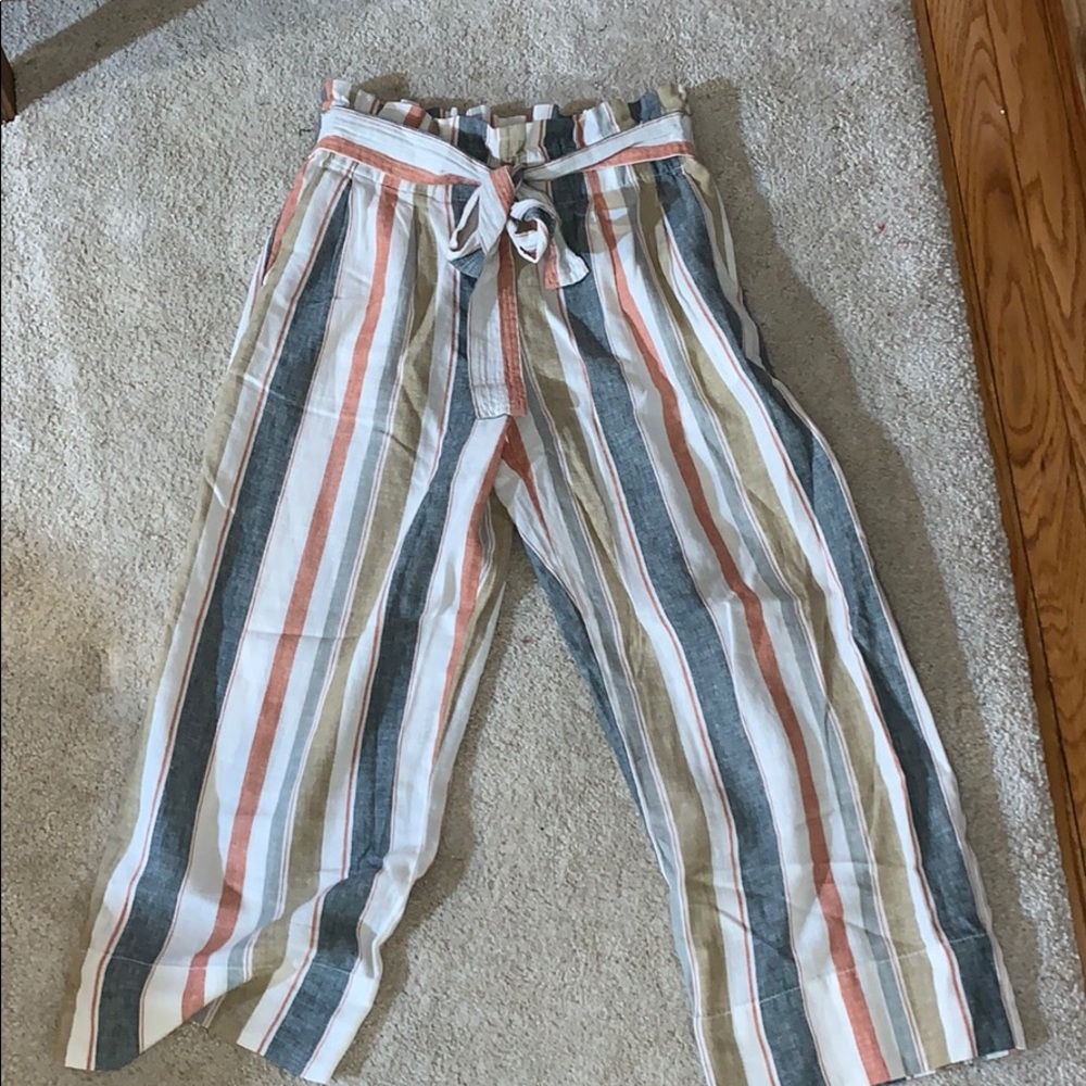 NWT Madewell Striped Paper Bag Pants